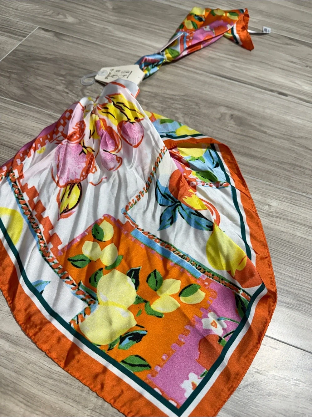 Piper k printed Scarf - Orange, Pink, Yellow, Blue, Green